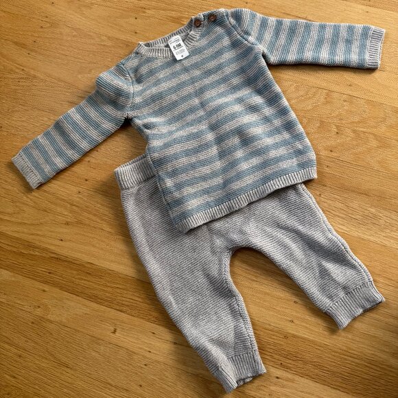 Striped Cotton Sweater Set | 6-9M - Picture 1 of 2